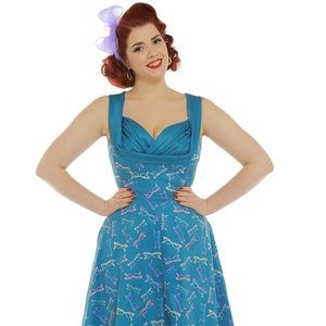 Lindybop Ophelia Dress w Cateye Glasses Print